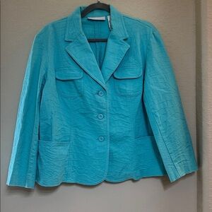 First Issue - Liz Claiborne Chic Turquoise Textured Blazer Size XL